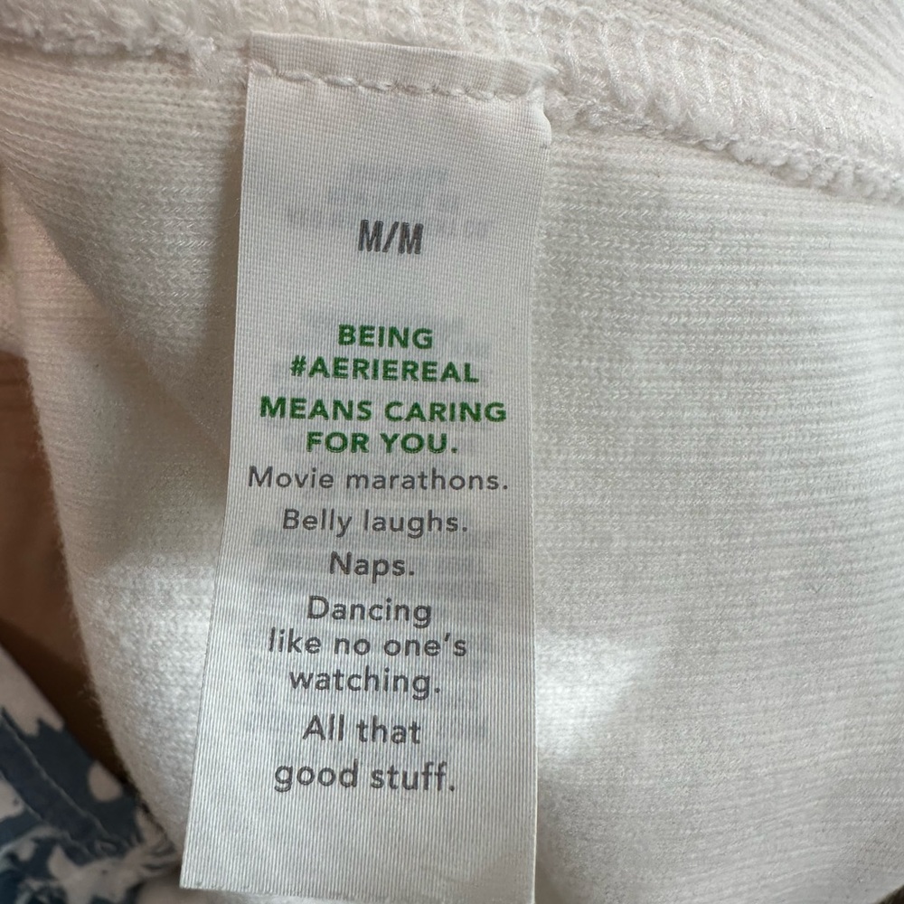 Aerie Women's White Waffle Henley Hoodie - Picture 4 of 8